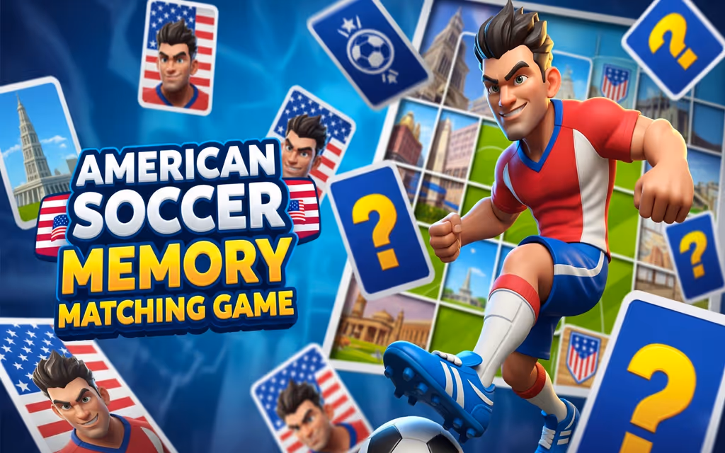 American Soccer Memory Matching Game logo