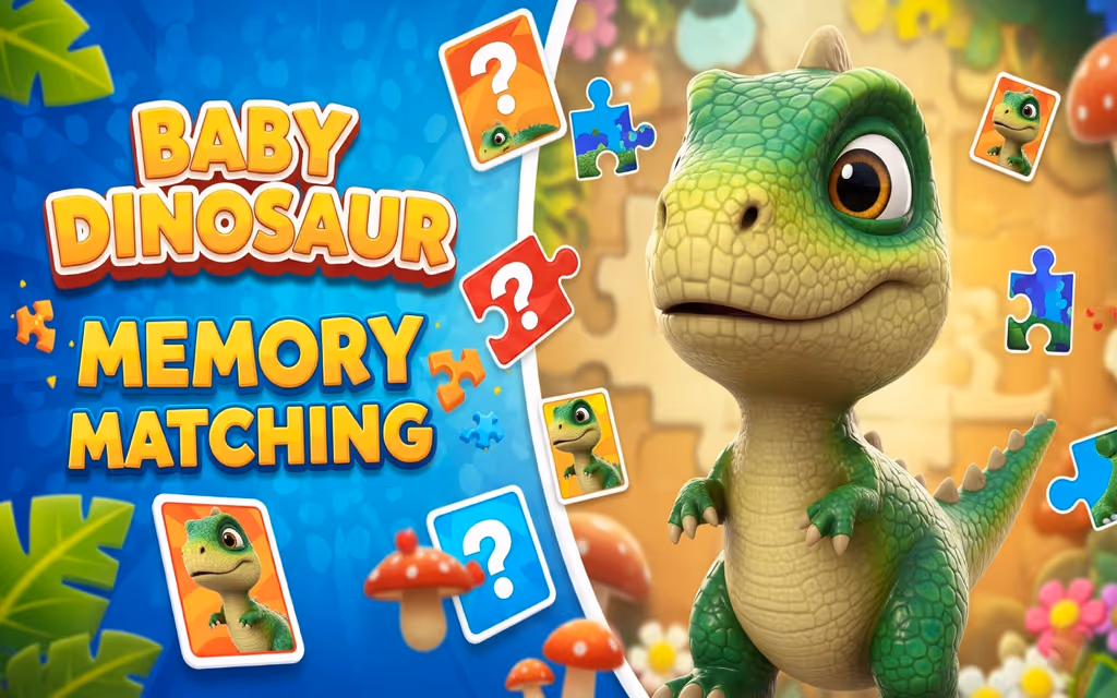 Baby Dinosaur Memory Matching logo