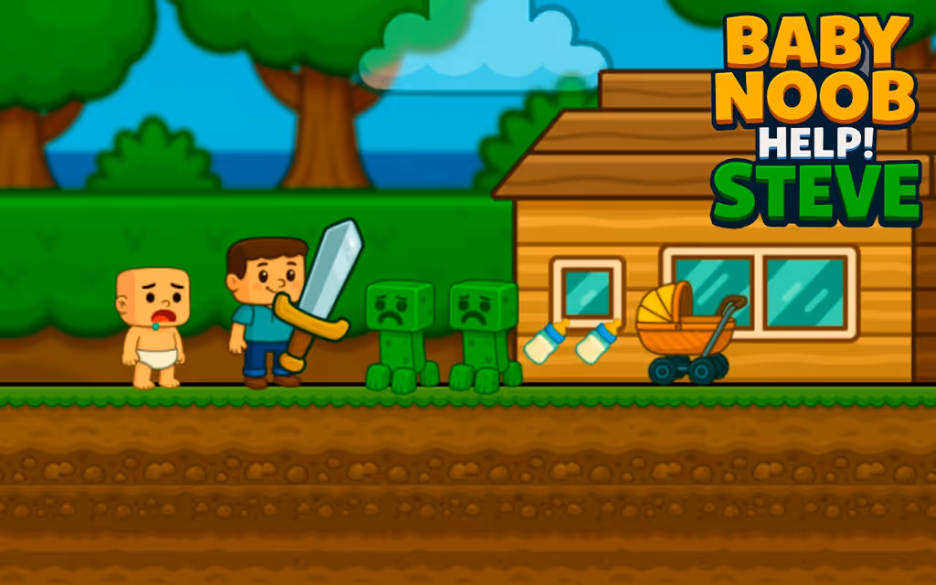Baby Noob Help! Steve logo