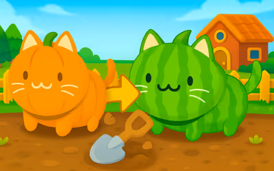 Brainrot Garden. Merge Cats logo