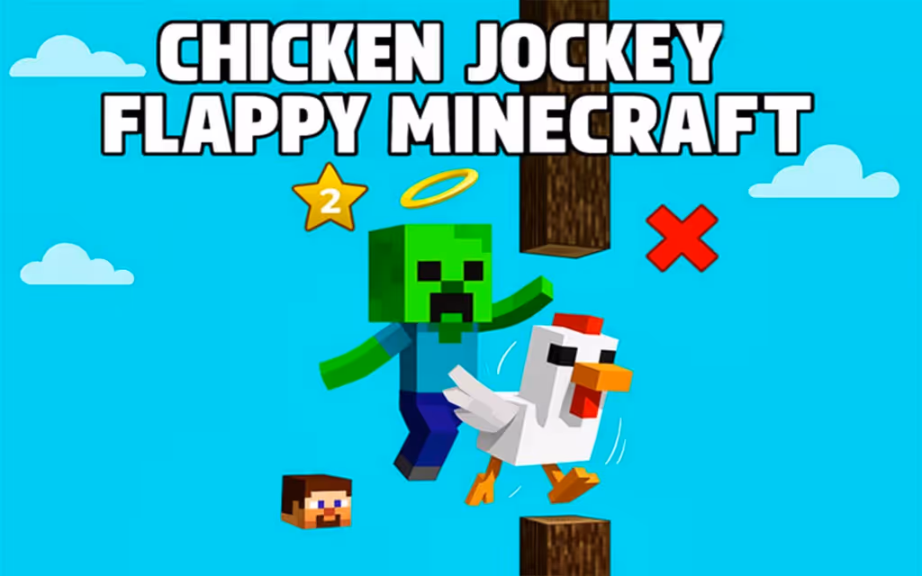 Chicken Jockey Flappy Minecraft logo