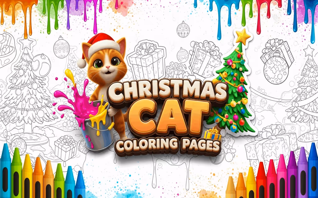 Christmas Cat Coloring Pages logo