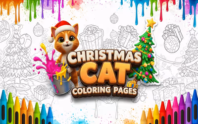 Christmas Cat Coloring Pages logo