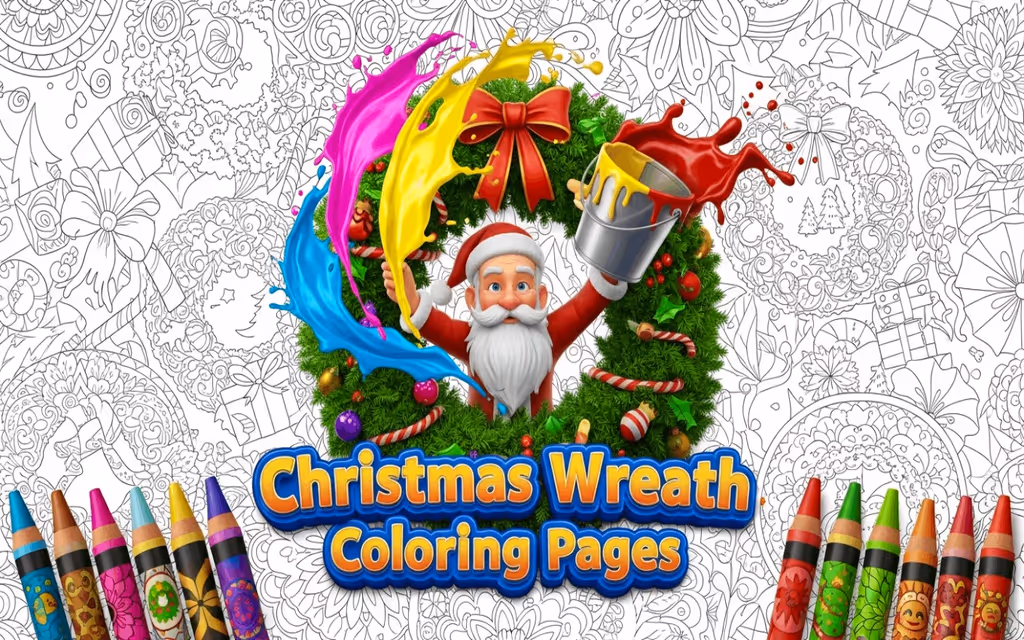 Christmas Wreath Coloring Pages logo