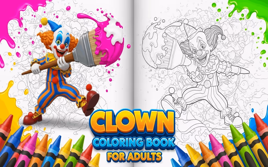 Clown Coloring Book for Adults logo