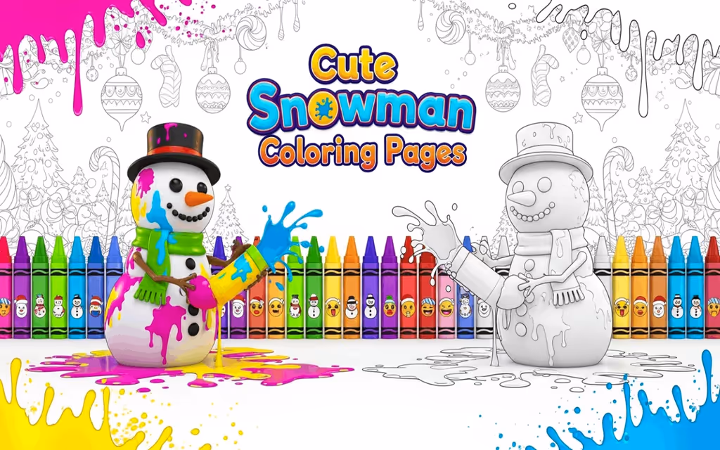 Cute Snowman Coloring Pages logo