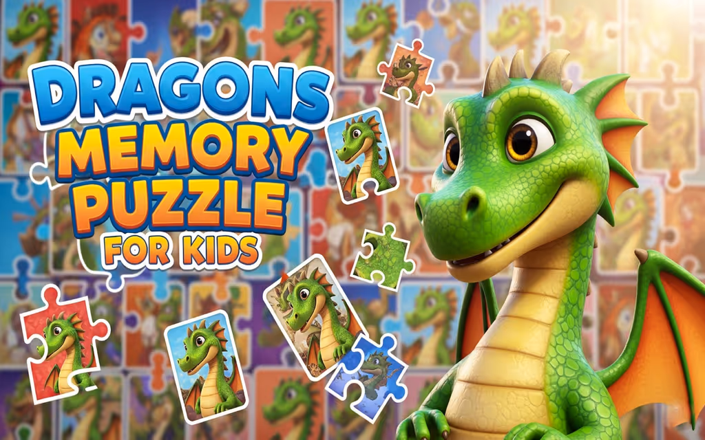 Dragons Memory Puzzle for Kids logo