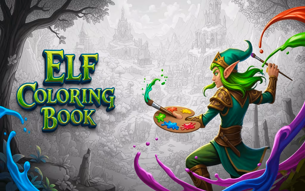 Elf Coloring Book logo