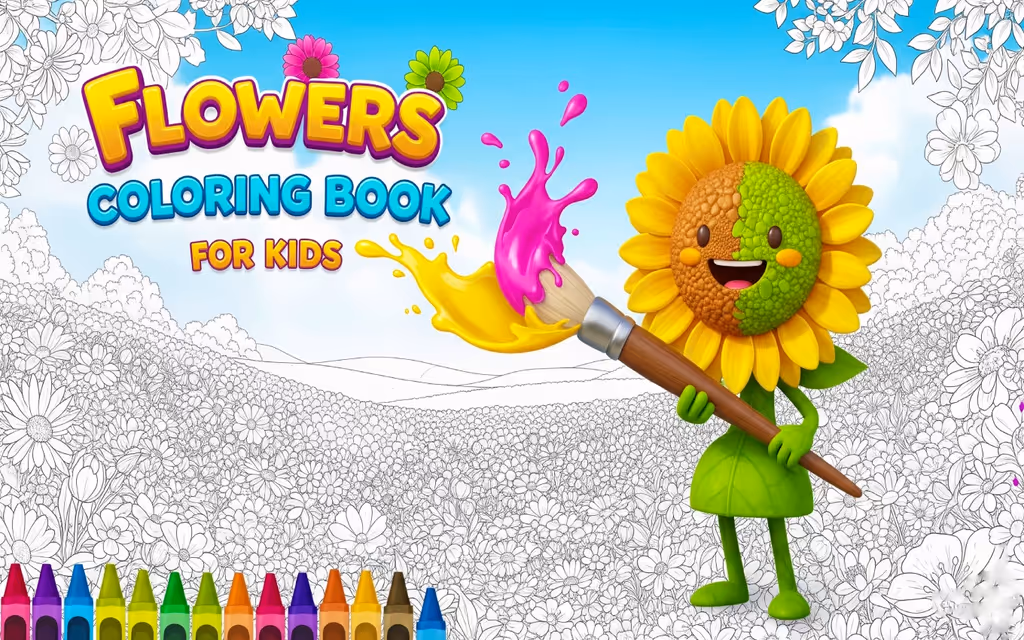 Flowers Coloring Book for Kids logo