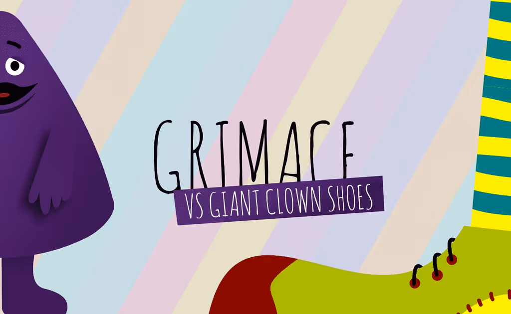 Grimace vs Giant Clown Shoes logo