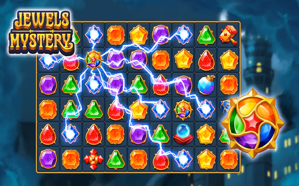 Jewels Mystery - Match 3 Puzzle logo