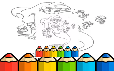 Kid Mermaids Coloring logo
