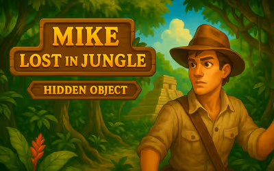 Mike Lost in Jungle - Hidden Object logo