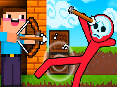Noob archer vs Stickman Zombie: zombie shooter logo