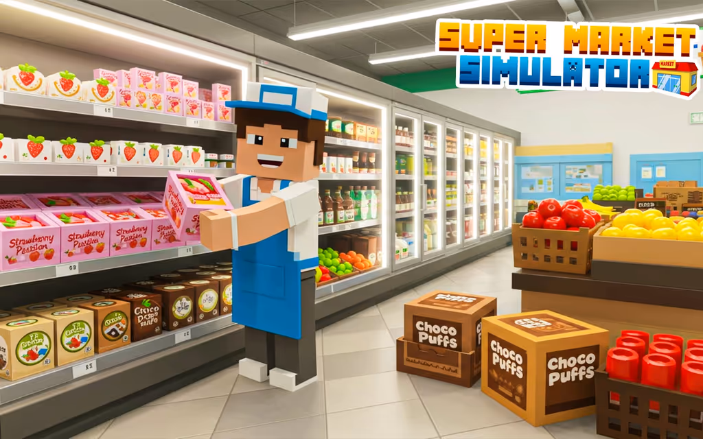 Pixels Supermarket Simulator logo