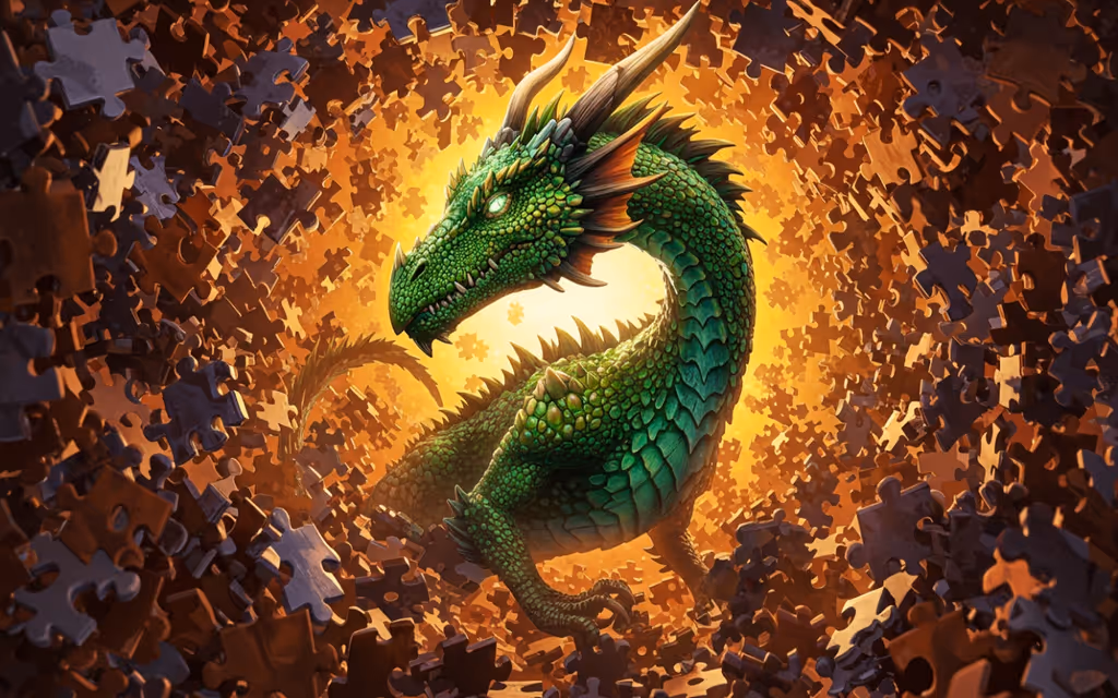 Realistic Dragon Jigsaw Puzzle logo