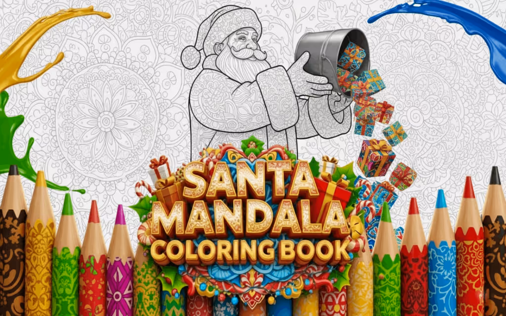 Santa Mandala Coloring Book logo