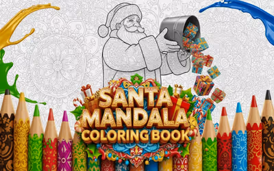 Santa Mandala Coloring Book logo