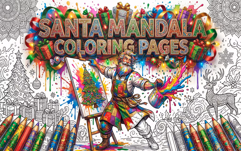 Santa Mandala Coloring Pages logo