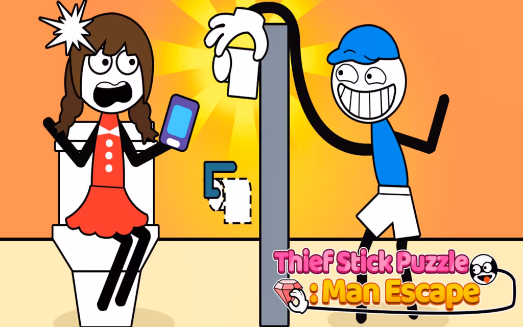 Thief Stick Puzzle Man Escape logo